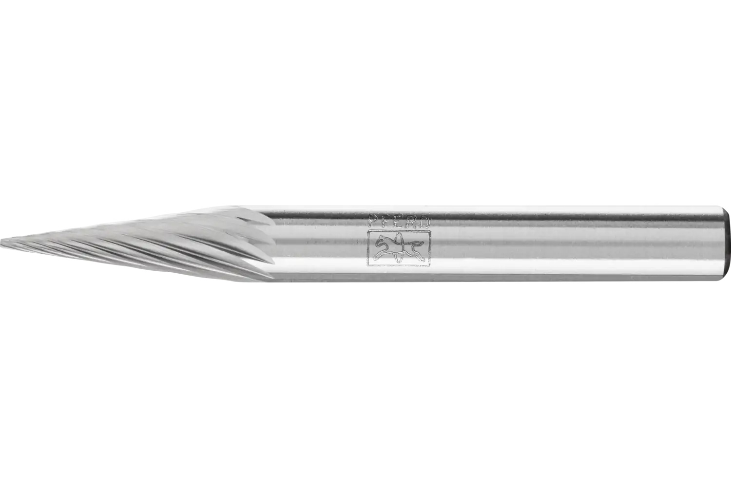 Picture of Pferd Carbide Bur SM-1 Pointed Cone Shape Single Cut 1/4" x 1/2" x 1/4" Shank